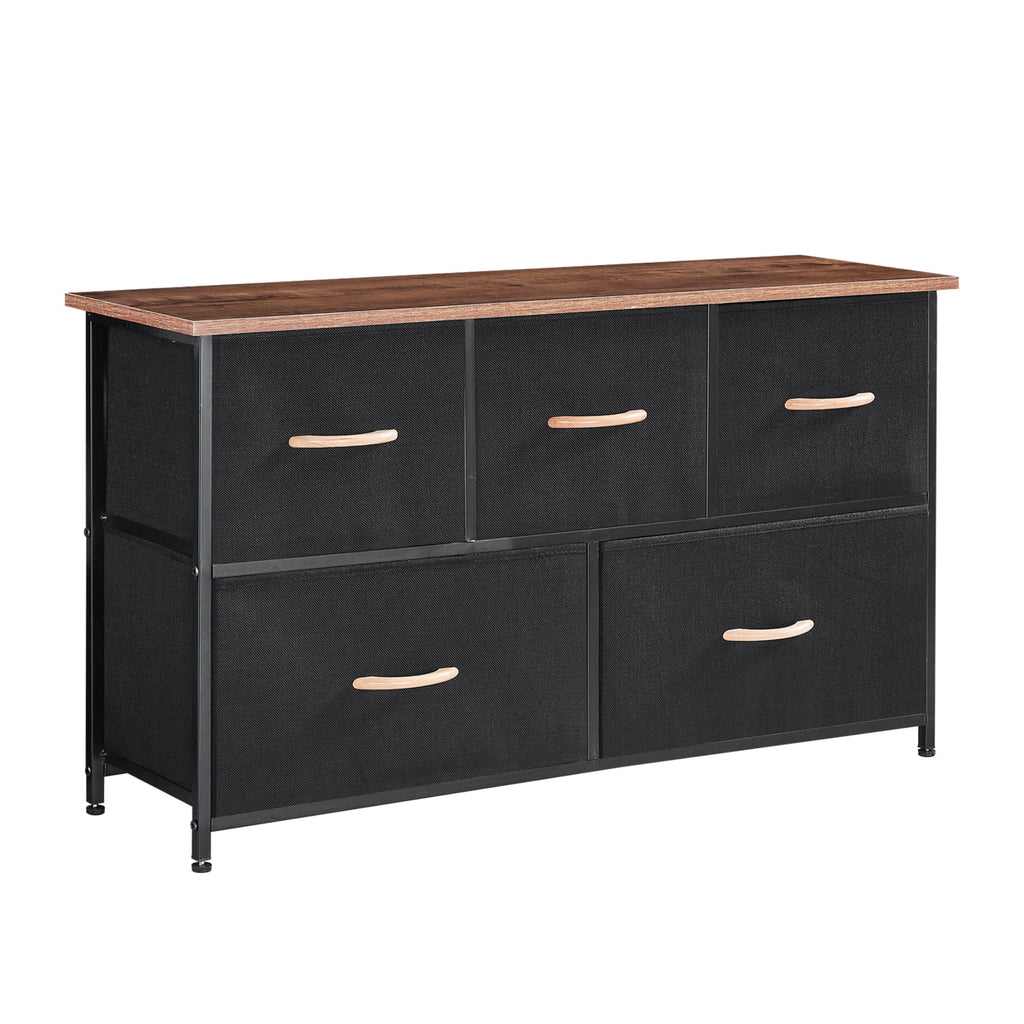 5 Drawer Steel Frame Wood Top Dresser Y5351