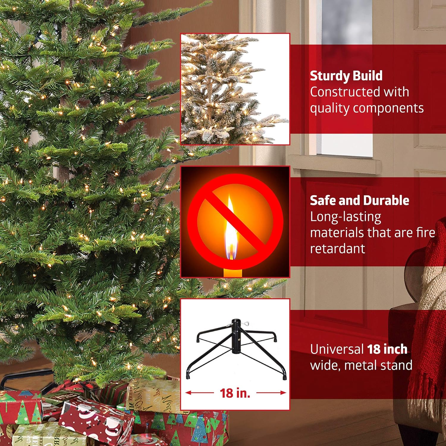 7.5 Foot Pre-Lit Fraser Fir Artificial Christmas Tree with 750 Clear Lights L920