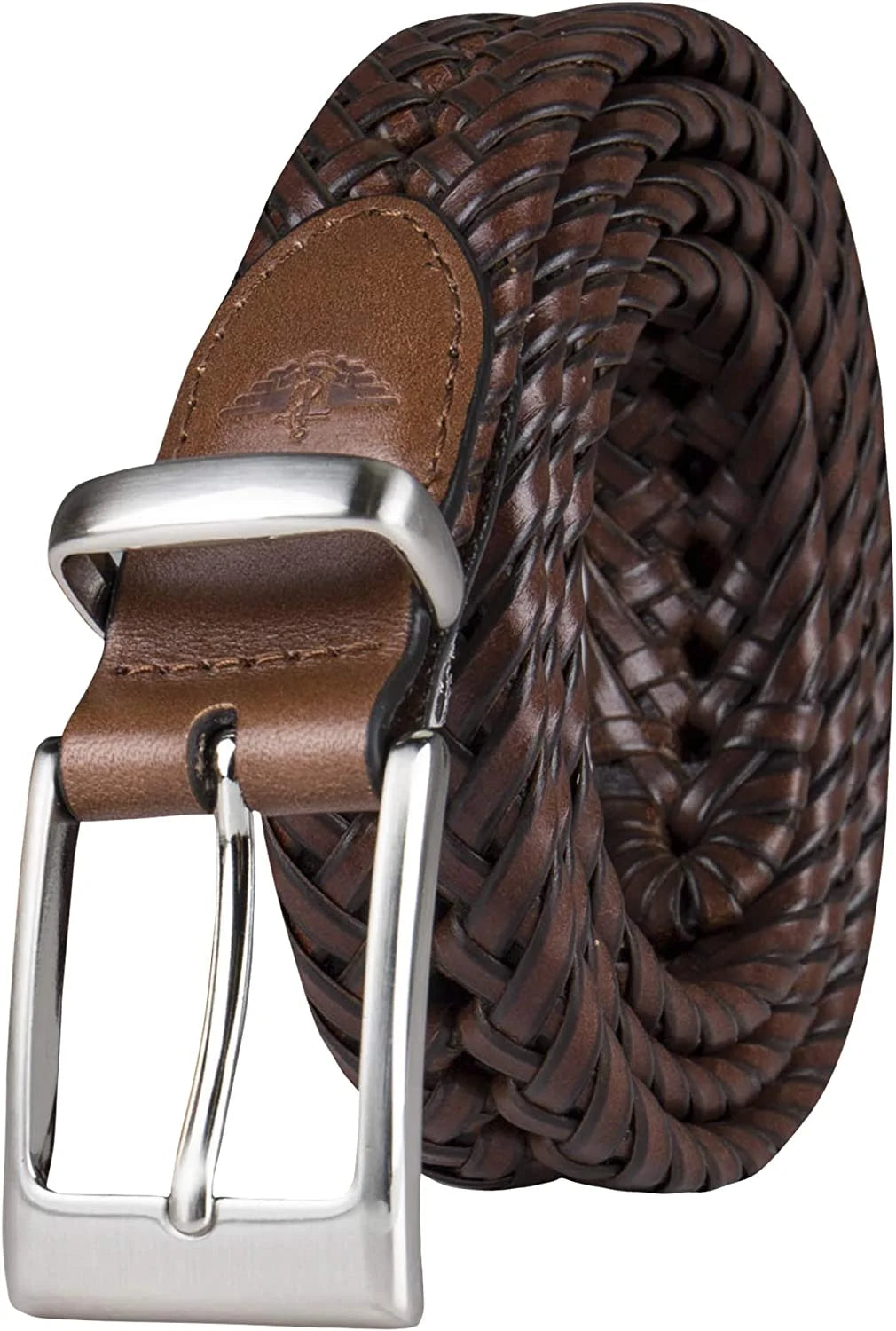 Men's Leather Braided Casual Dress Belt 40 Tan J99337
