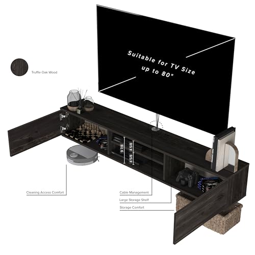 Black Oak Floating TV Stand B908