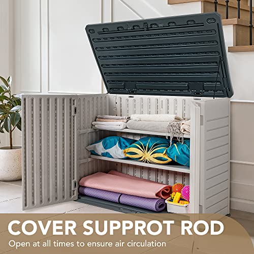 Resin Outdoor Storage Shed 34 Cu Ft Horizontal Storage Cabinet V47441
