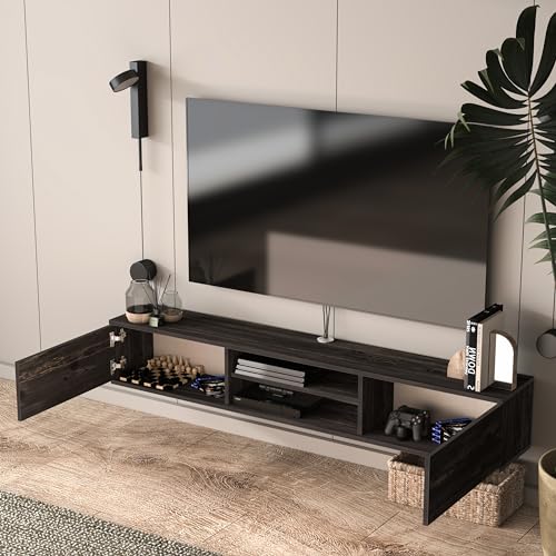 Black Oak Floating TV Stand B908