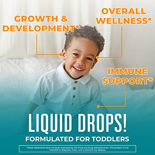 Multivitamin & Multimineral with Iron Liquid Drops for Kids Ages 1-3, 2 Fl Oz P6494