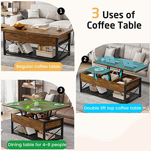 Black Lift Top Coffee Table with Storage D9225