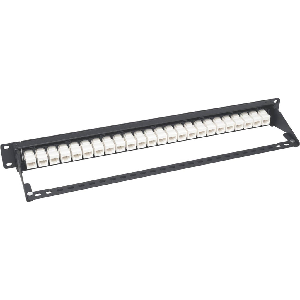 24-Port Cat6a Patch Panel Feedthrough Rackmount RJ45 Ethernet 1U X1156