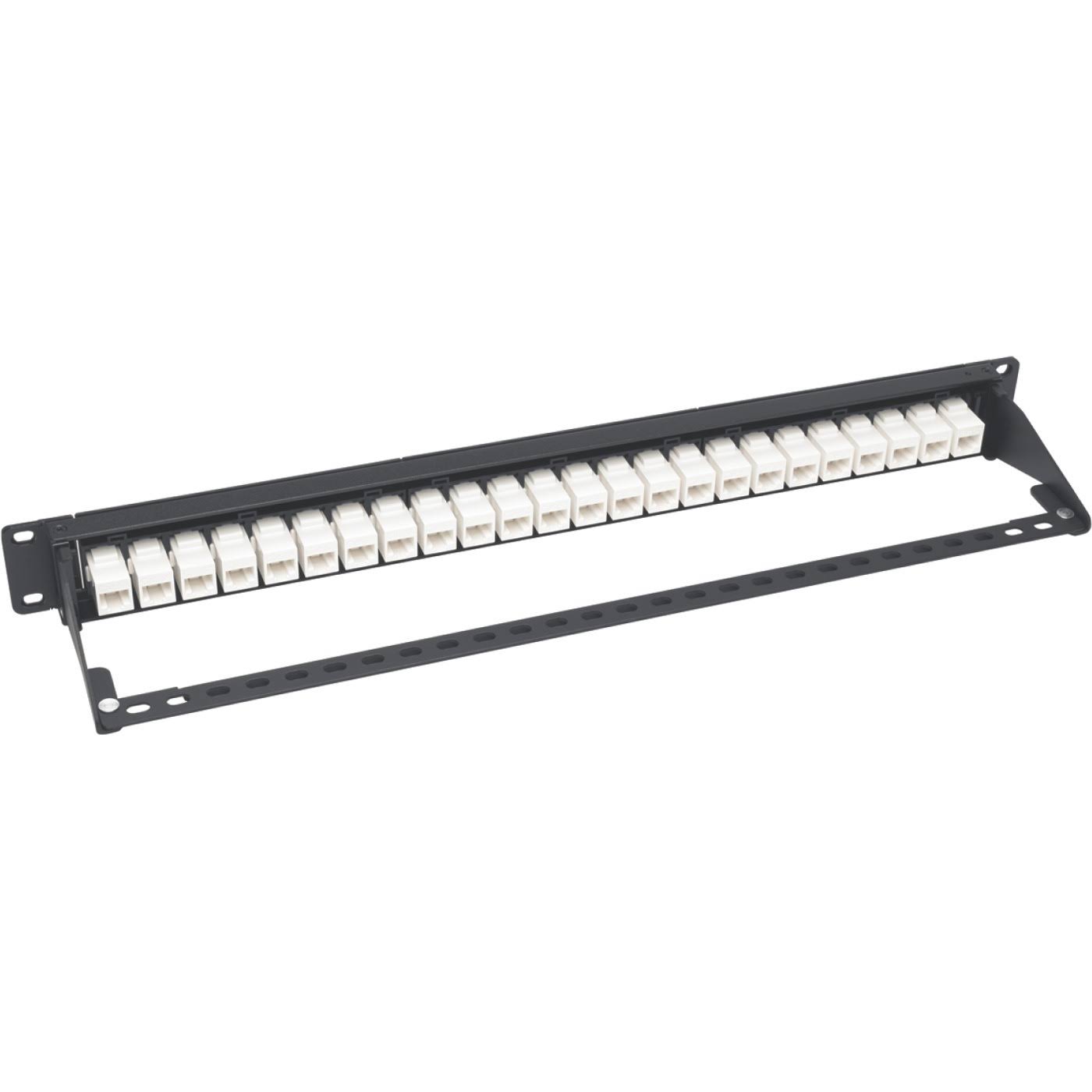 24-Port Cat6a Patch Panel Feedthrough Rackmount RJ45 Ethernet 1U X1156