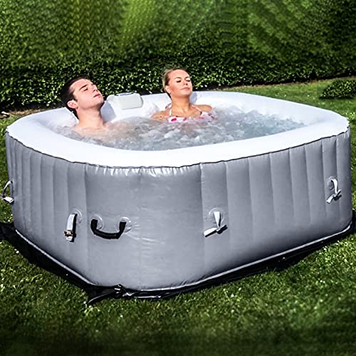 Portable Inflatable Hot Tub with 120 Bubble Jets, Black/White G574856