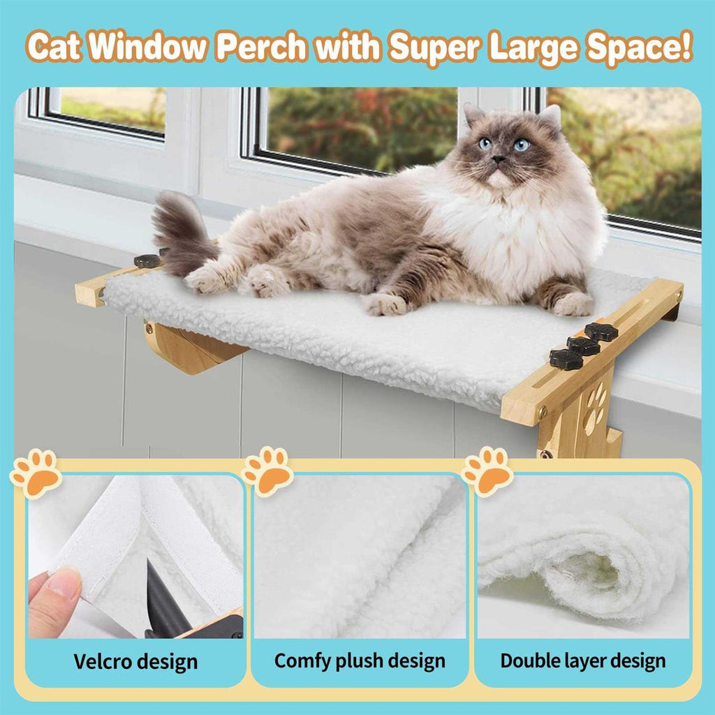 Cat Window Perch with Wood and Metal Frame P7202