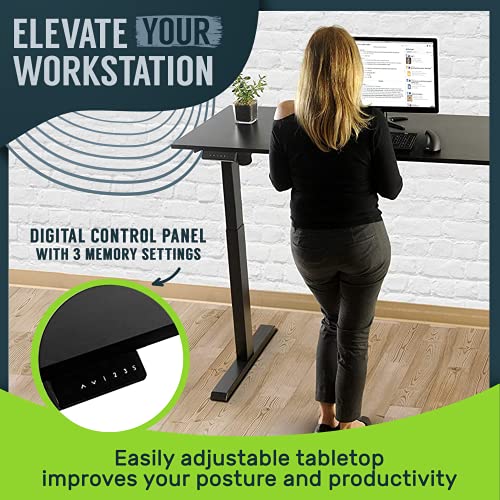 Black Electric Standing Desk Frame 60 x 24 Inch with Memory Settings U397