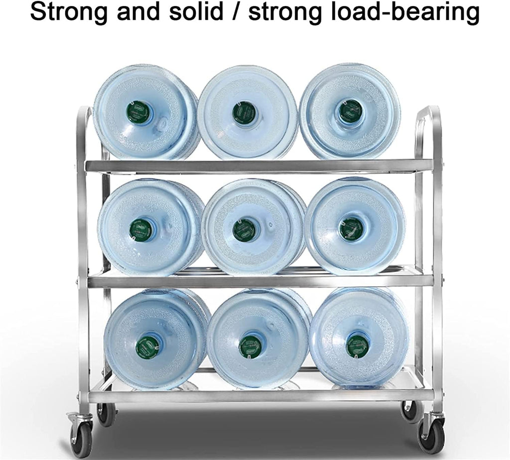 3 Tier Stainless Steel Utility Cart with Locking Wheels S718709