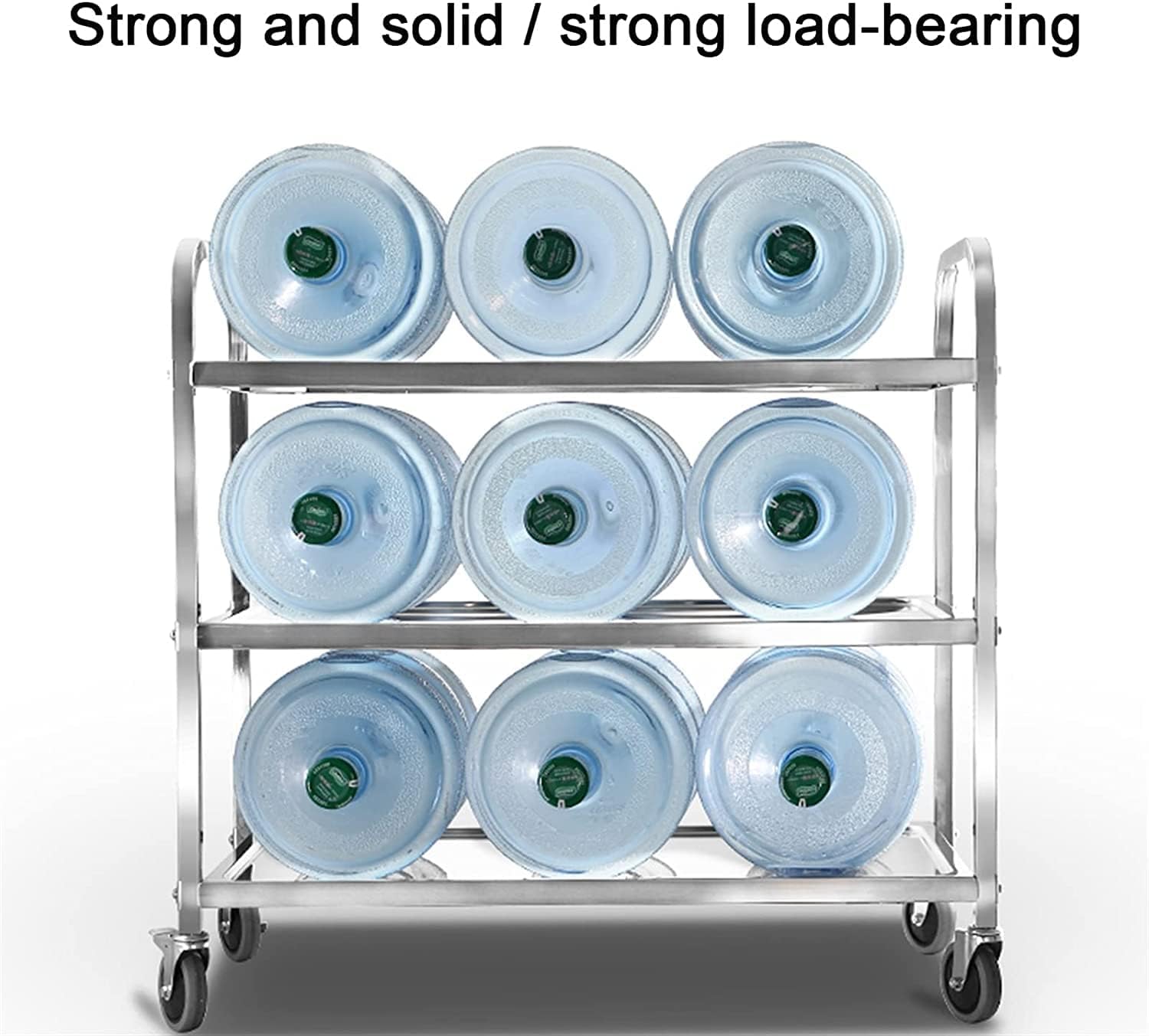 3 Tier Stainless Steel Utility Cart with Locking Wheels S718709