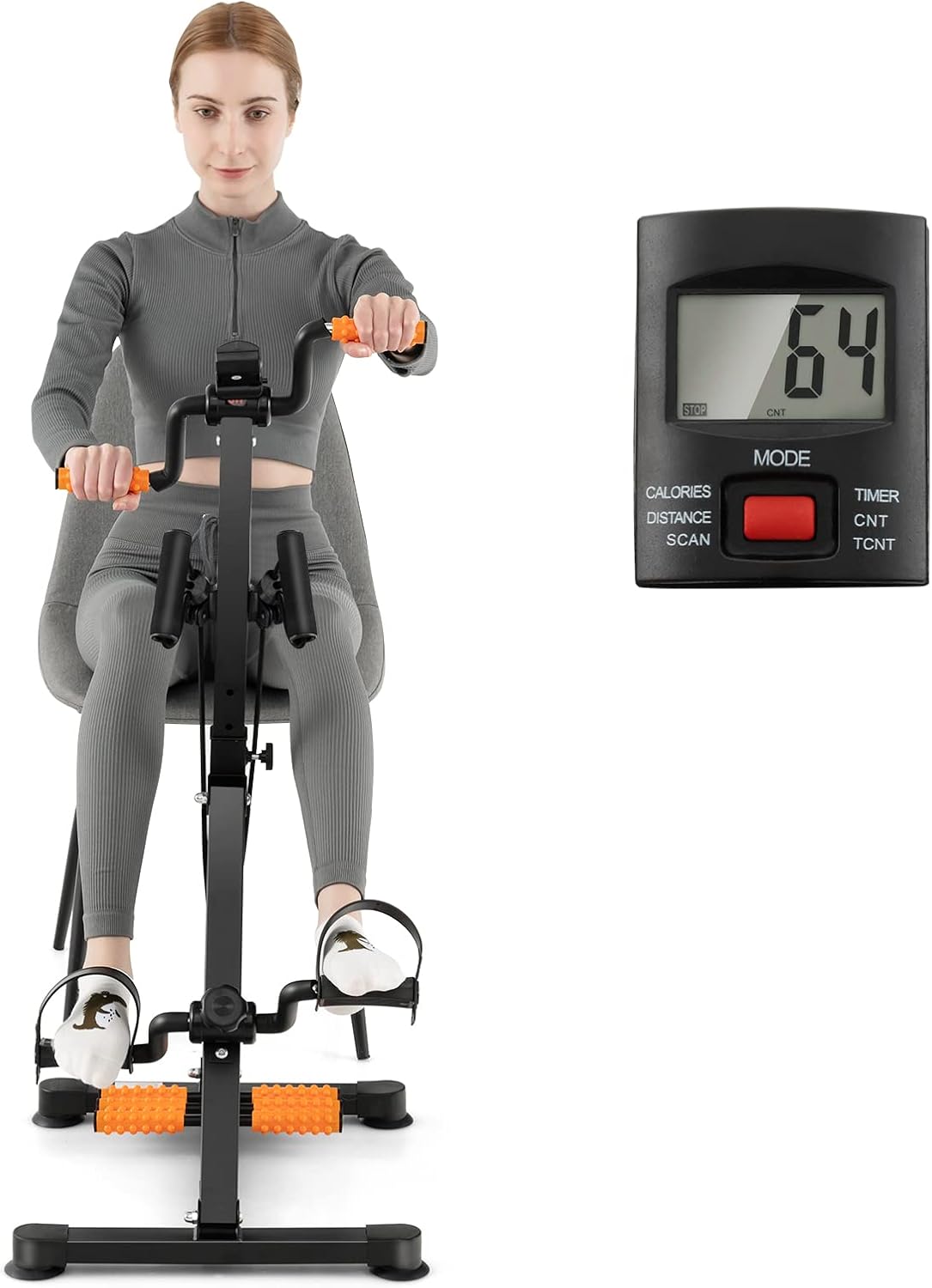 Pedal Exercise Bike with LCD Monitor, Adjustable Height and Length B834567