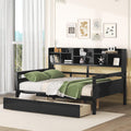 Espresso Full Size Wood Daybed with 2 Storage Drawers L8018