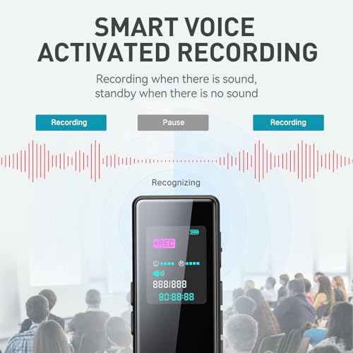 64GB Digital Audio Voice Recorder with Playback, Noise Reduction, MP3 Player O788