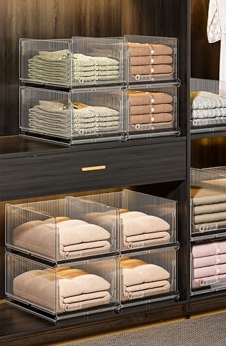 Clear Stackable Plastic Storage Bins L914121