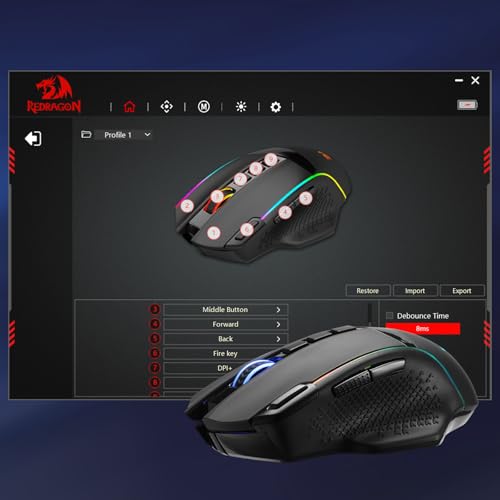 Wireless Gaming Mouse with 10000 DPI and 8 Macro Buttons W812885