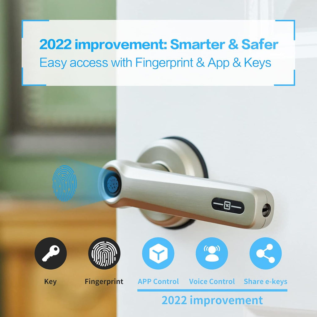Silver Smart Door Lock with Fingerprint D72018