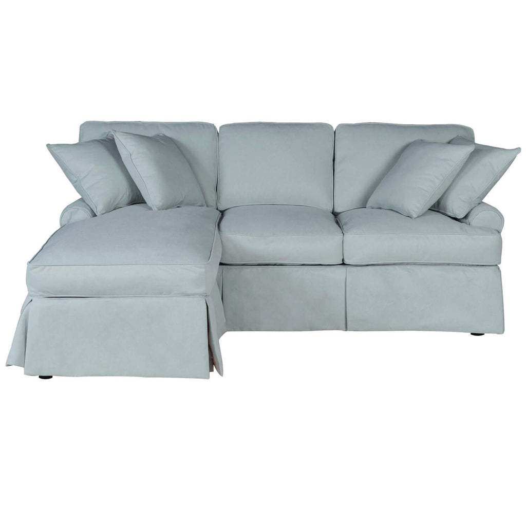 Ocean Blue Fabric Slipcover for Sectional Chaise Sofa O8519