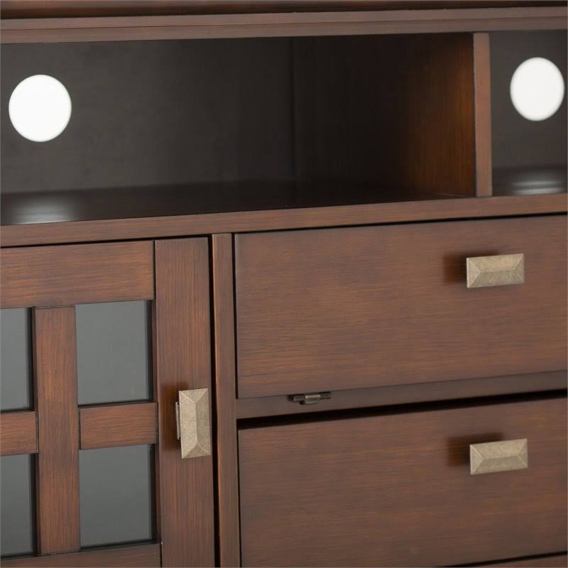 Solid Wood TV Media Stand in Russet Brown X701815