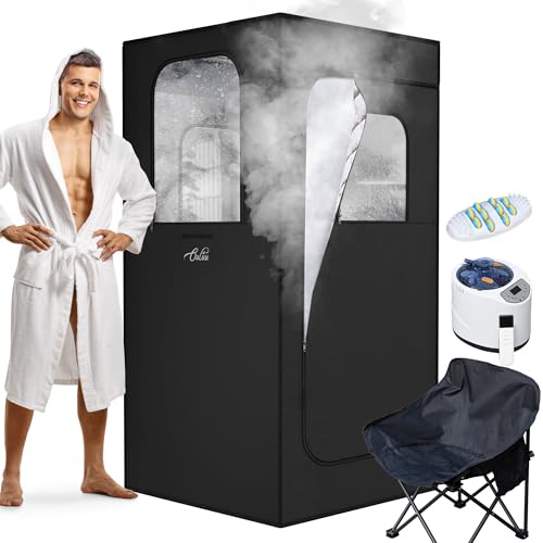 Navy Blue Portable Steam Sauna with Chair S7956