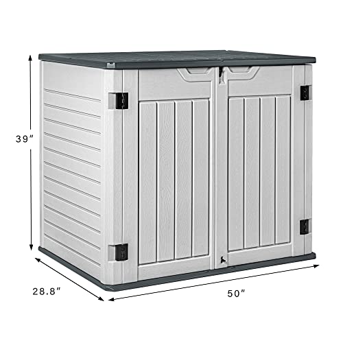 Resin Outdoor Storage Shed 34 Cu Ft Horizontal Storage Cabinet V47441