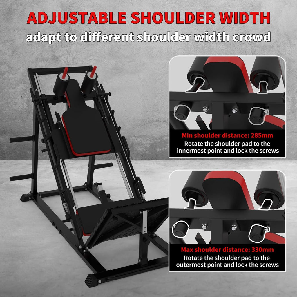 Leg Press Hack Squat Machine Combo with Weight Storage Posts F472
