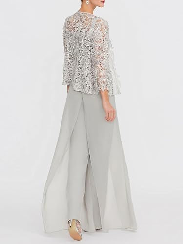 Square Neck Chiffon Jumpsuit with Lace Appliques T50050