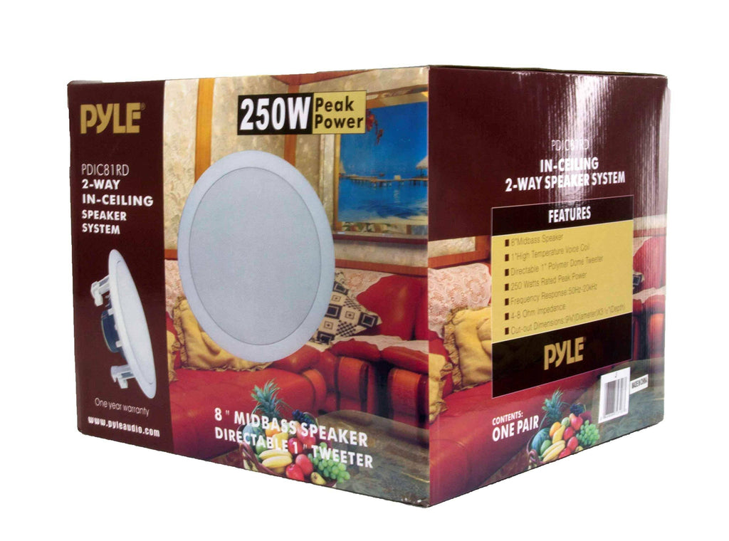 8x22 1000W Round Wall and Ceiling Speakers 2 Pair K238