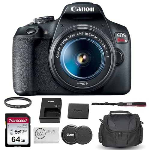 Canon EOS Rebel T7 DSLR Camera with 18-55mm Lens (5 Items) O856