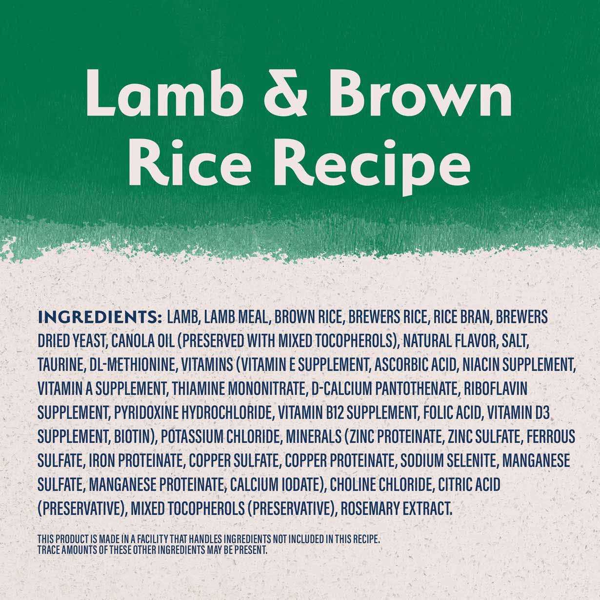Limited Ingredient Diets Lamb & Brown Rice Dry Dog Food W137