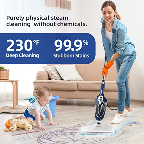 10-in-1 Floor Steamer Detachable Multi-Purpose Handheld Steam Cleaner with 11 Accessories F374883