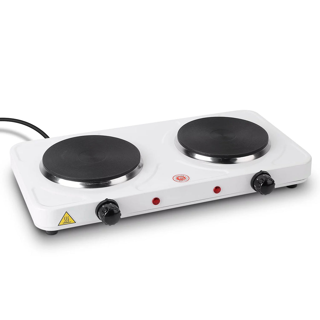Electric Double Burner Portable Cooktop Countertop Dual Flat Burner Hot Plate Kitchen Cooker Stove with 5 Gear Temperature Control C8304