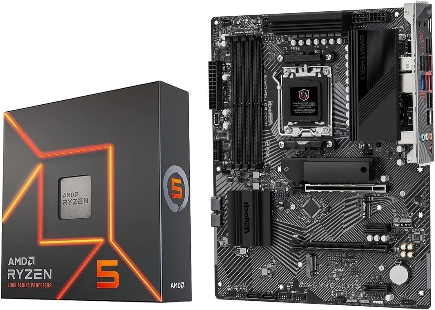 AM5 ATX Motherboard Bundle with AMD Ryzen 5 7600X, DDR5, PCIE 4.0 x16, 2.5Gb LAN, Rear USB3.2 Gen2x2 Type-C V20309