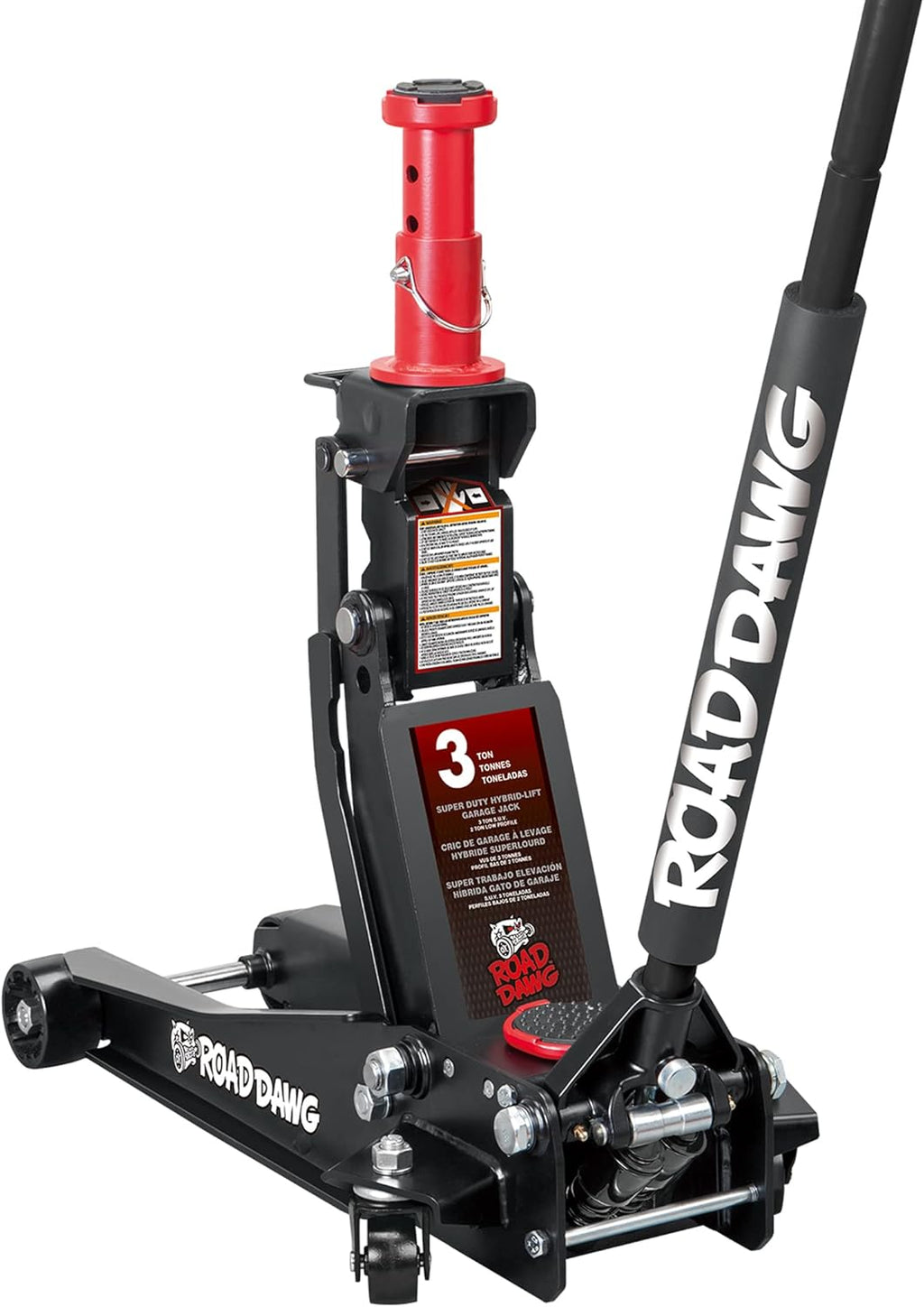 Black 3 Ton Hydraulic Floor Jack with Quick Lift Pump O9618