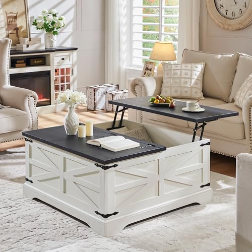 Light Brown Wood Lift Top Coffee Table with Storage N6606