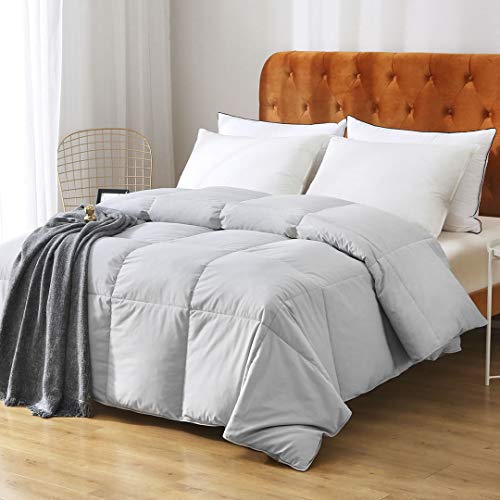 100% Organic Cotton Quilted Medium Warm King Comforter (106x90, Ivory White) M4732