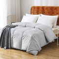 100% Organic Cotton Quilted Medium Warm King Comforter (106x90, Ivory White) M4732
