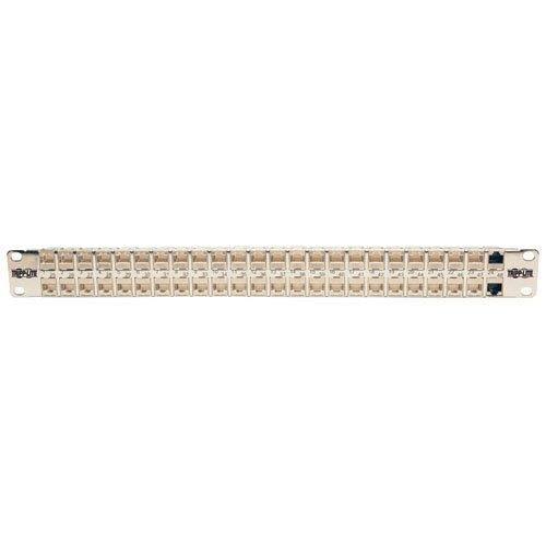 24-Port Cat6a Patch Panel Feedthrough Rackmount RJ45 Ethernet 1U X1156