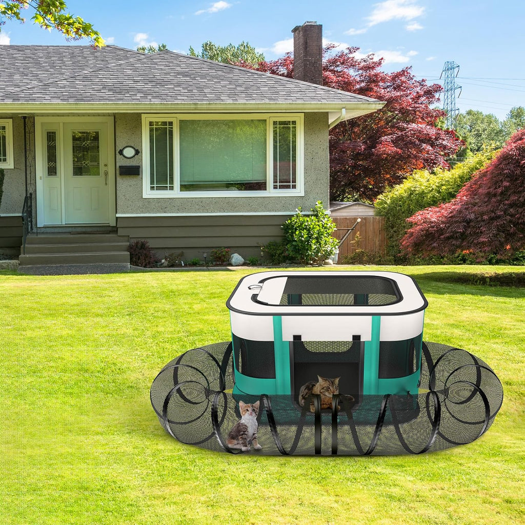 Outdoor Cat Enclosure with Tunnel Z252325