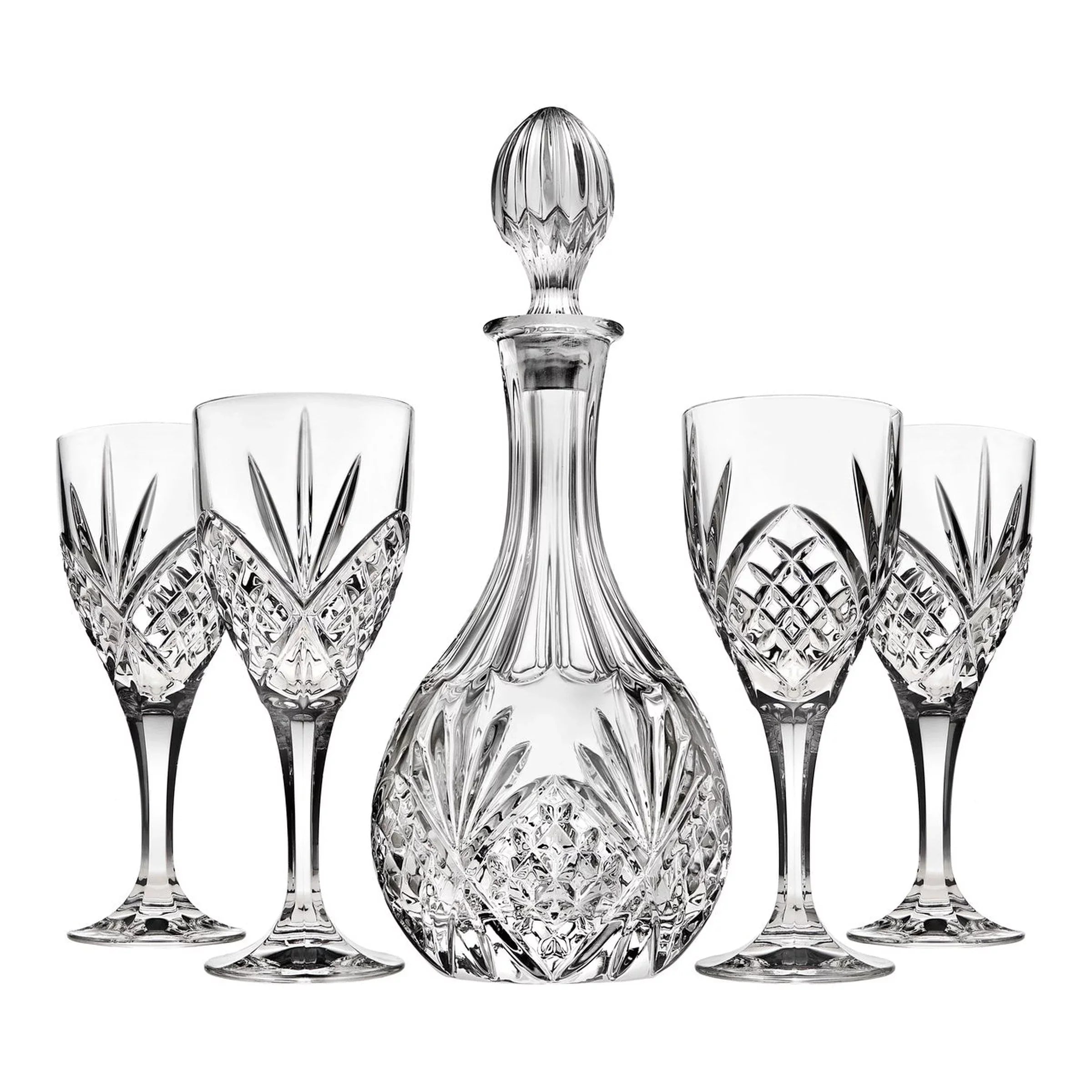 5 Piece Wine Decanter 28oz & Goblet 12oz Set K1718