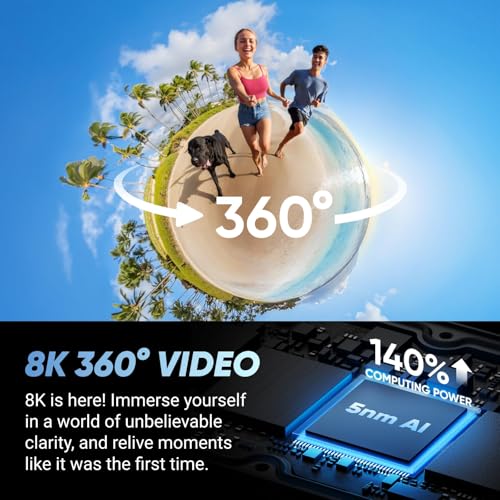 8K Waterproof 360 Action Camera with Invisible Selfie Stick V2788