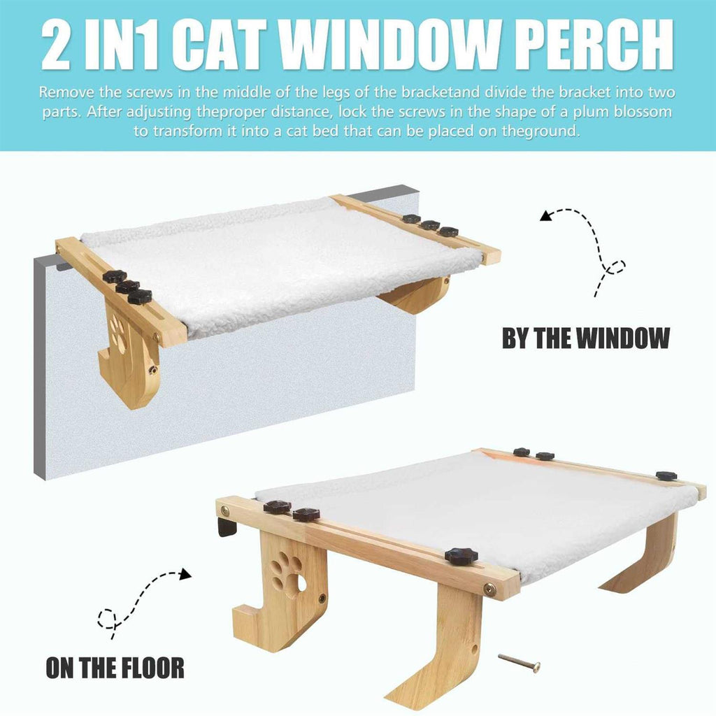Cat Window Perch with Wood and Metal Frame P7202
