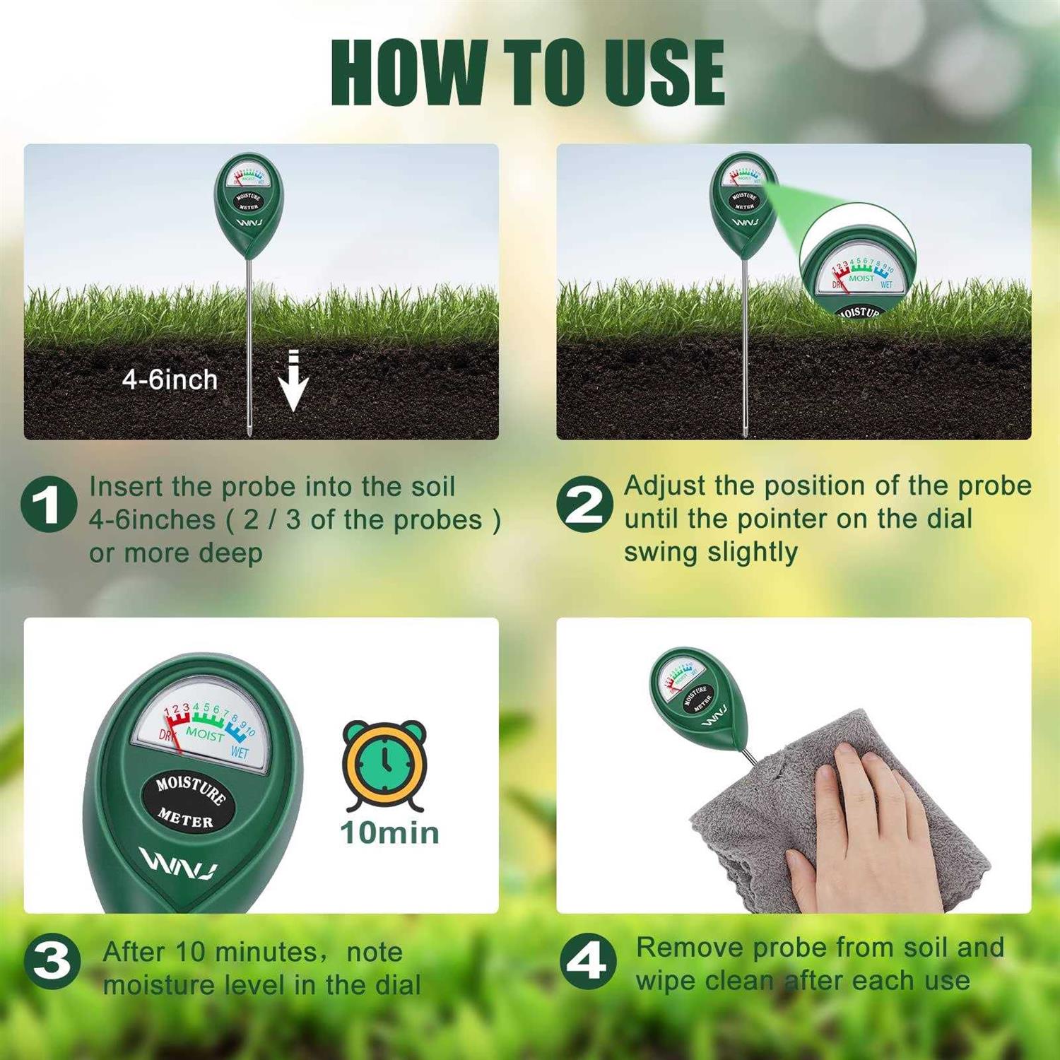2 Pack Soil Moisture Meter Z564