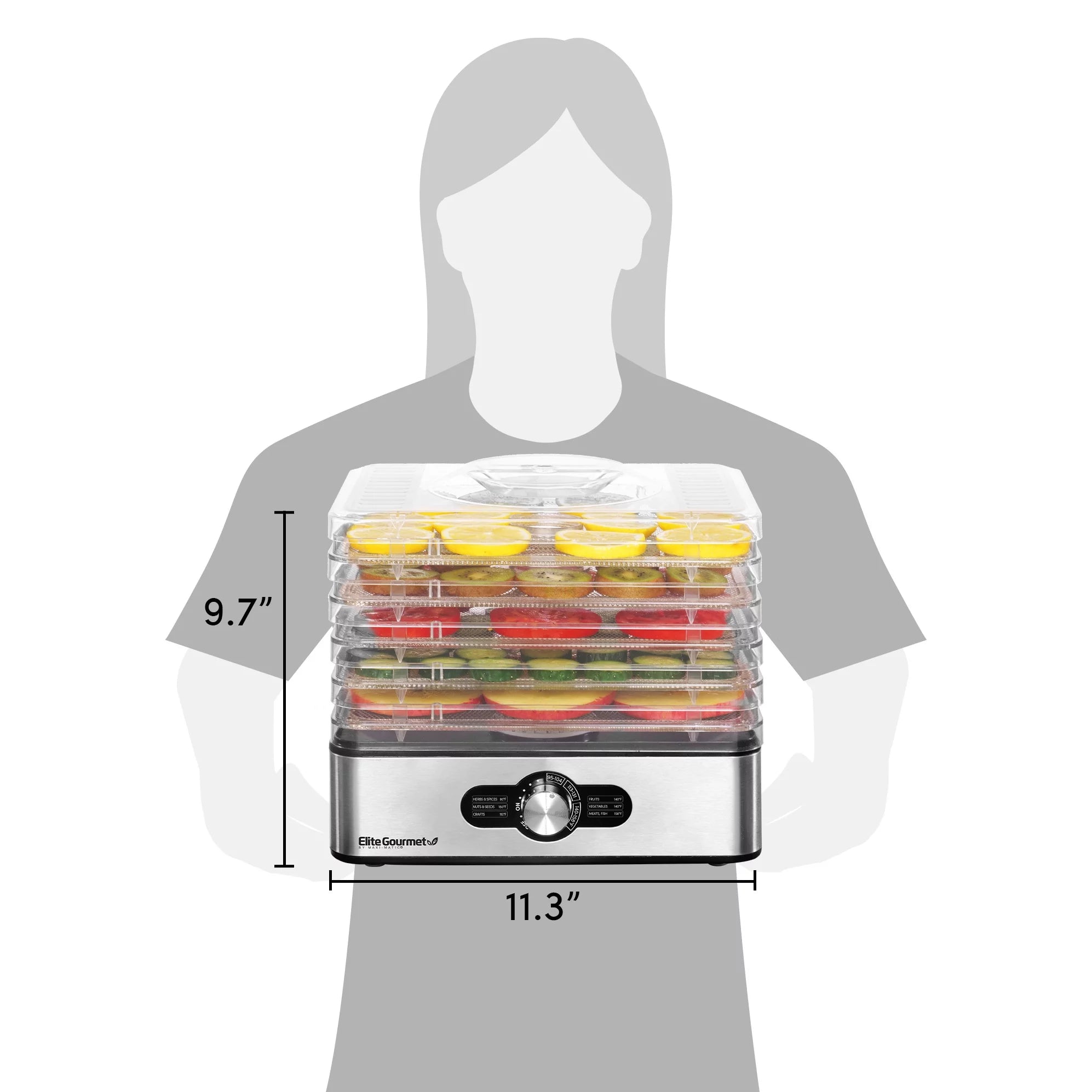5 Stainless Steel Tray Food Dehydrator V17414