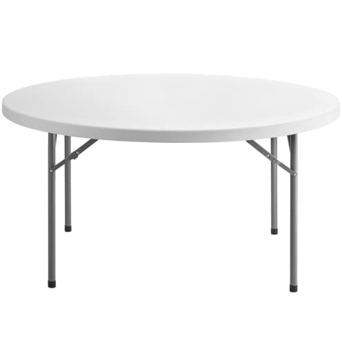 5 Pack 72" Round White Plastic Folding Table R360