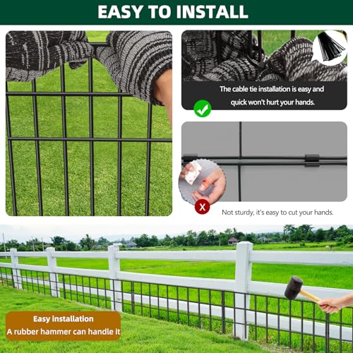 42.5ft(L) x 13in(H) 30 Panels No Dig Rustproof Garden Fence D6795