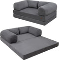 Folding Sofa Bed Corduroy Dark Grey Twin E60542