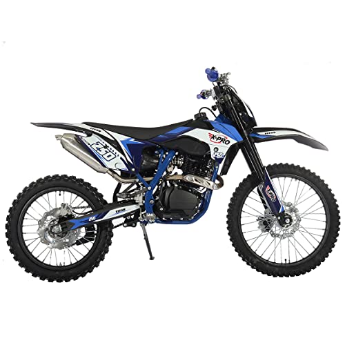 250cc Dirt Bike with LED Light Gas Dirt Bikes Adult Pitbike, Big 21"/18" Wheels H92377