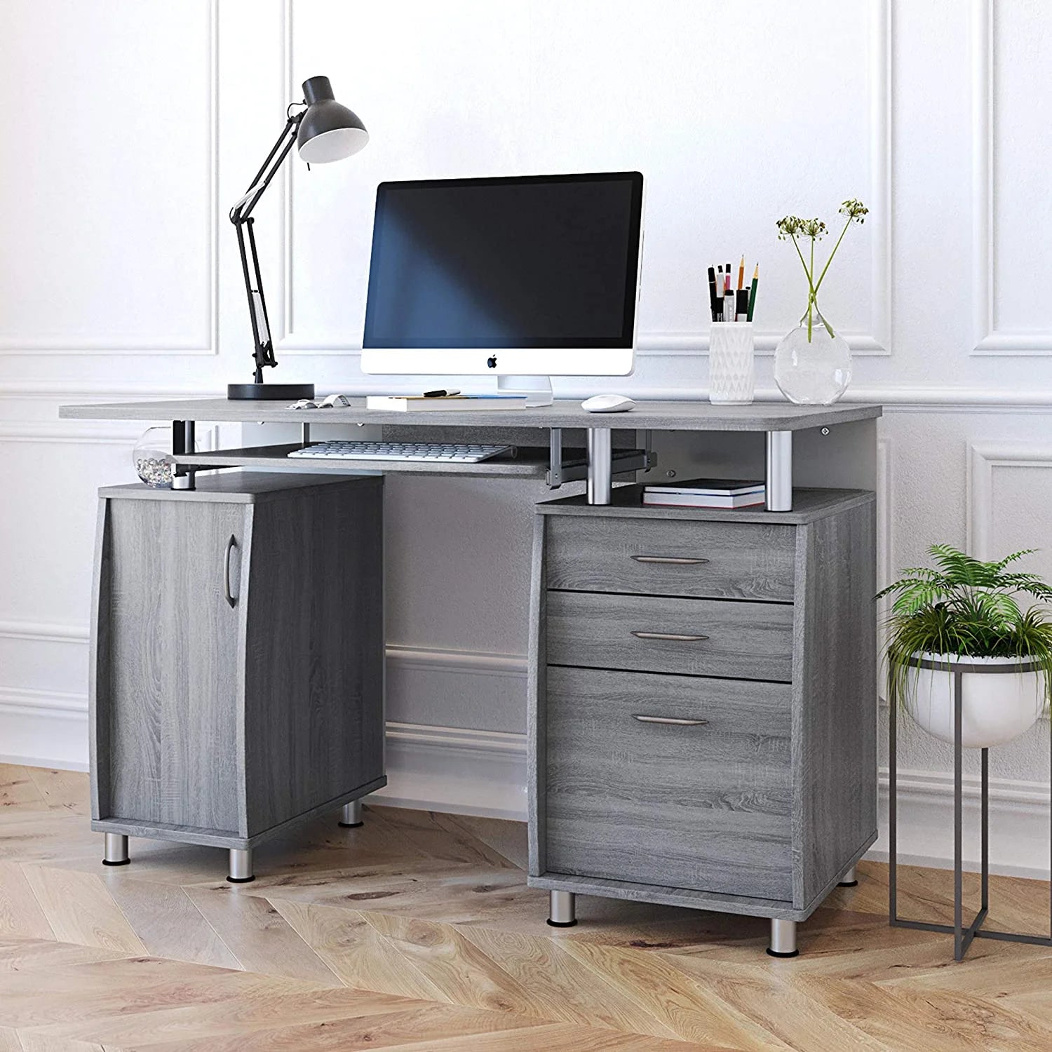 Gray Small Computer Desk X27993