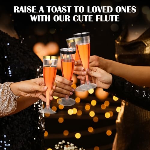 36 Pcs Clear Plastic Champagne Flutes 4.5 oz Disposable Y122344